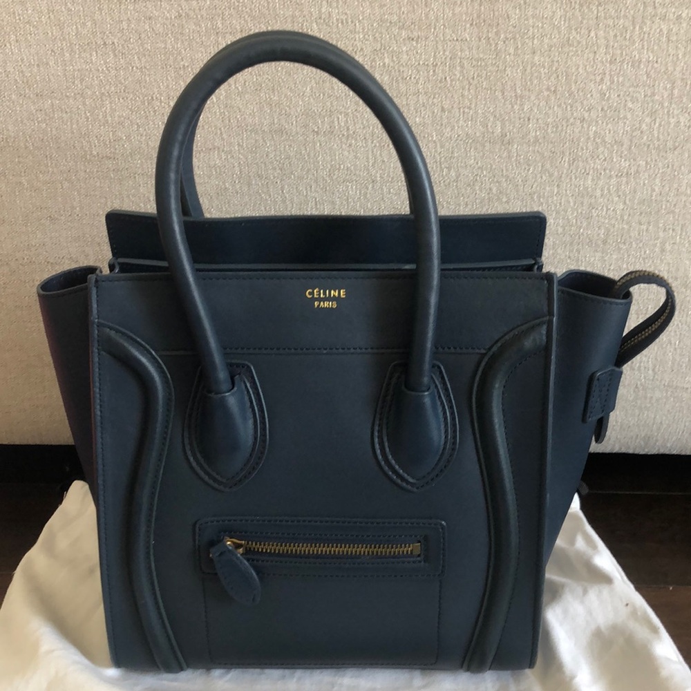 Navy Celine Micro Luggage